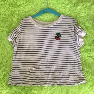 BrandyMelville cherry striped top size medium